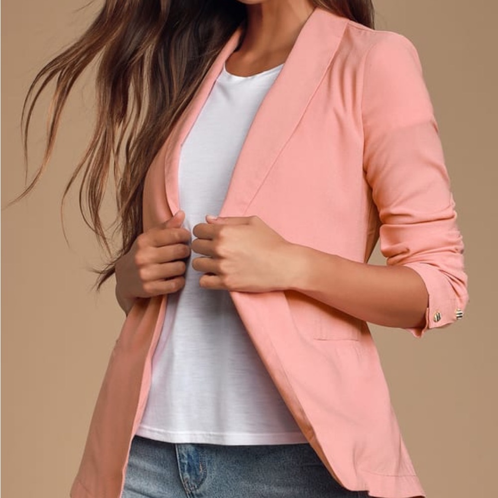 Lulu’s Colina Pink Mauve Belted Blazer - Size Small